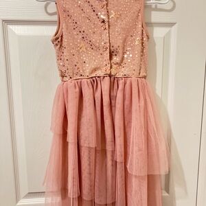 Pink Sequin Layered Dress